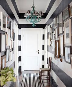 
                    
                        Make an Entrance. Black and white horizontally striped walls.
                    
                