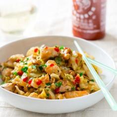 
                    
                        So much better looking than take-out! honey sriracha chicken and cashews
                    
                