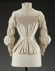 
                    
                        Woman's blouse English, 1890s--look at all that smocking! Holy cow gorgeous...
                    
                