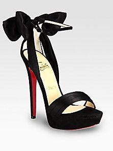 
                    
                        Christian Louboutin - Vampanodo Satin and Suede Bow Platform Sandals - Saks Fifth Avenue Mobile
                    
                