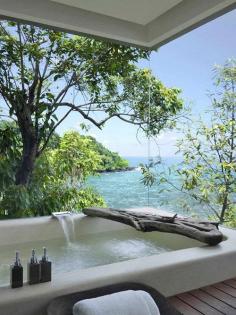 Outdoor bath at Song Saa Private island, Cambodia