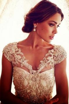 
                    
                        Gorgeous white bridal dress. I know its not Boho like my daughter likes, but I just think the lace is gorgeous!  jjdress.net
                    
                