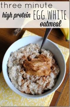 Three Minute High Protein Egg White Oatmeal Recipe