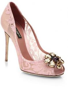 
                    
                        #Embellished Lace Peep-Toe #Shoes
                    
                