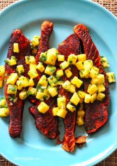 Blacken Salmon with Mango Salsa – A delicious recipe that will become everyone’s favorite party food!