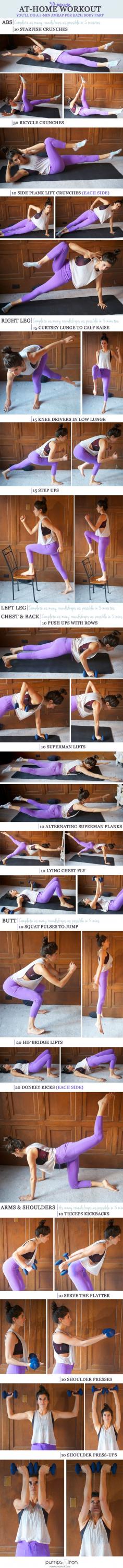 
                    
                        30-Minute At-Home Workout -- you'll spend 5 minutes on each body part
                    
                