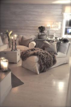 
                    
                        Grey makes a perfect neutral for the home I ♥ the mix of textures … so comfy and cozy :)
                    
                