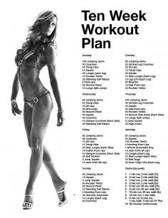 10 Week Workout Plan #health #fitness #exercise #PhysicalFitness #WorkoutPlans