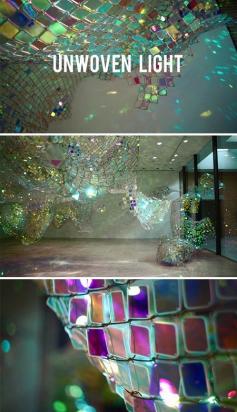 Unwoven Light, a beautiful installation by Soo Sunny Park. Currently at the Rice Gallery. LOVE THIS!!