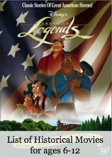 Historical Movies For Children ages 6-12 (but really Disney movies are great for EVERY age!)