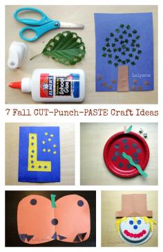 
                    
                        7 Fall Themed Cut Punch Paste Crafts and Art Projects Ideas for Preschoolers. So easy to set up and the kids love using paper punches!
                    
                