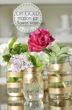 Julie's Favorites: DIY Gold Mason Jar Flower Vase
