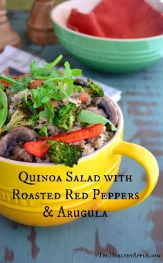 
                    
                        Quinoa Salad with Roasted Red Peppers & Arugula #glutenfree
                    
                