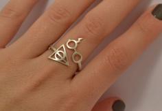 Harry Potter Ring Sterling Silver Jewelry Teen Modern Minimal Geek Rings Harry Potter Jewelry Birthday Gift Idea Valentines Gift on Etsy, $29.50 Want this ring!