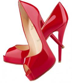Christian Louboutin Very Prive red patent peep toe pumps ❤ the ultimate red shoe