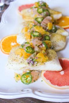 
                    
                        Pan-Seared Halibut with Citrus-Jalapeño Salsa.
                    
                