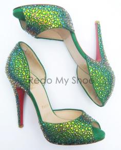 Christian Louboutin MADAME CLAUDE Crystal-Encrusted Pumps 36.5