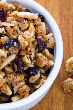 
                    
                        Cranberry Walnut Paleo Granola is super-fast and its gluten-free and grain-free. Try it for breakfast or as a grab-and-go snack any time of the day. |cookeatpaleo.com
                    
                
