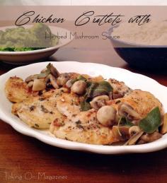 
                    
                        Chicken Cutlets with Herbed Mushroom Sauce | www.takingonmagaz... | Making the sauce in the same skillet as the chicken makes clean-up much easier. Plus, Chicken Cutlets with Herbed Mushroom Sauce is absolutely delicious.
                    
                