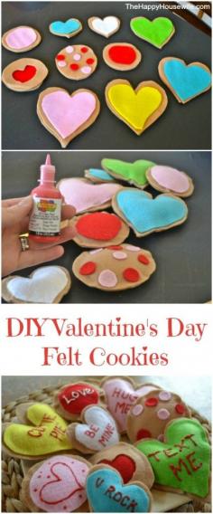 
                    
                        Easy DIY Craft Idea: Valentine's Day Felt Cookies | The Happy Housewife
                    
                