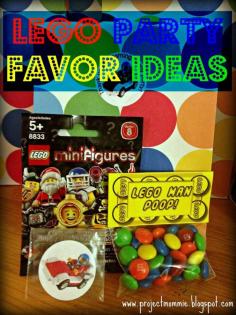 
                    
                        Lego party favor ideas. AH!!! LOVE the Lego man poop....need mini M's for it though!
                    
                