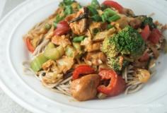 
                    
                        Healthy Peanut Noodles with Chicken, under 300 calories and delicious
                    
                
