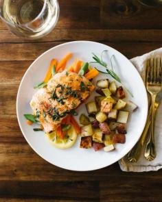 
                    
                        Salmon en Papillote with Roasted Potatoes via A Couple Cooks
                    
                