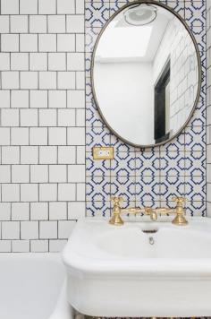 
                    
                        Master the Look: Mismatched Tile in the Bathroom: on.apttherapy.com...
                    
                