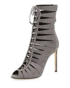 
                    
                        Francesco Russo Suede Lace-Up Ladder Bootie SS 2015 Shoes
                    
                