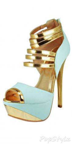 Qupid Count32 Nubuck Strappy Stilettos  love these, but I would probably kill myself!!!!!