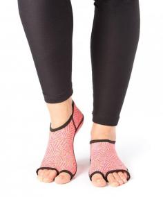 
                    
                        For no slippin' and slidin' during yoga, pilates and other exercises, pull on this pair of stretchy, open-toe gripper socks!
                    
                