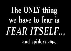 
                    
                        The Only Thing We Have To Fear Is Fear Itself, And Spiders T-Shirt | SnorgTees
                    
                