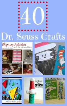 
                    
                        40 Fun Dr. Seuss Crafts including The Lorax, Cat in the Hat, + More!     The birthday of Dr. Seuss is coming up on March 2! I'm celebrating by bring
                    
                
