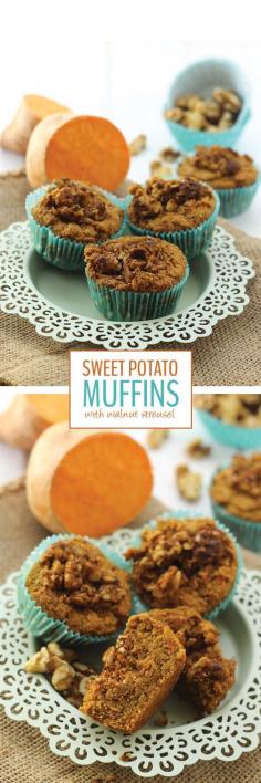 
                    
                        Sweeten up your muffins naturally with these Sweet Potato Muffins topped with a deliciously nutty walnut crumble. No one will guess they are gluten-free and vegan!
                    
                