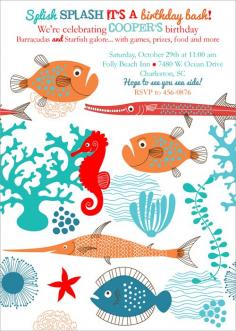 
                    
                        ocean party invites, under the sea birthday party, boy party themes, paryt invites
                    
                