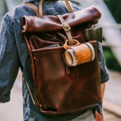 Loyal Stricklin rucksack. Made from Tan Horween Chromexcel leather.