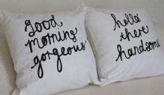 This 'His and Her' Pillow Set is a Great Wedding or Bridal shower gift #wedding #gift #bridalshower #giftideas