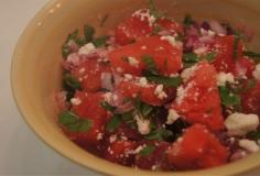 
                    
                        Watermelon, Feta, and Mint Salad - perfect for summer and only 3 points plus
                    
                