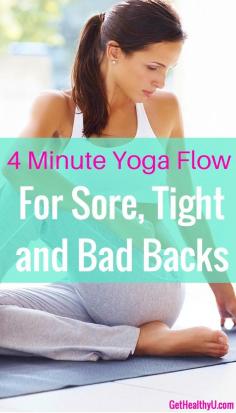 
                    
                        Back problems? Try this quick yoga flow sequence for the beginner or the advanced to find relief in your spine. Pin for later! via Get Healthy U | Chris Freytag
                    
                