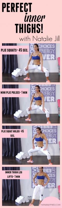 inner thigh focus for toned and beautiful legs! squats, squat pulses, squat holds, and inner leg lifts!