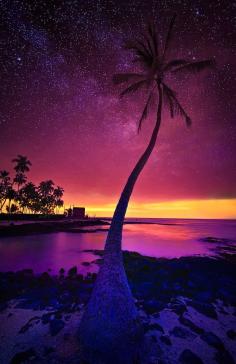 
                    
                        City of refuge at dusk, Big Island of Hawaii
                    
                