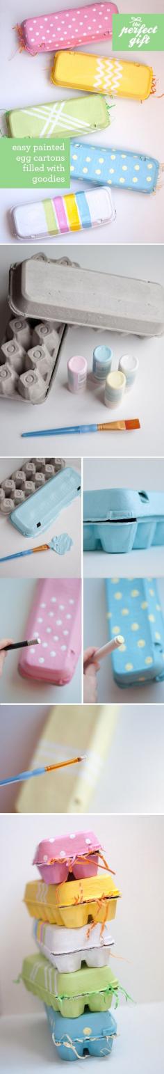 
                    
                        ✂ That's a Wrap ✂  diy ideas for gift packaging and wrapped presents -   decorate egg cartons to hold little gifts
                    
                