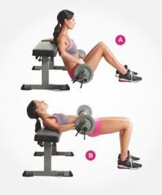 Barbell hip raise | Abs Exercises Better Than Crunches | Women's Health Magazine