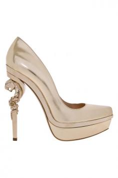 
                    
                        Roberto Cavalli Spring 2012. Love the detailed heel.
                    
                
