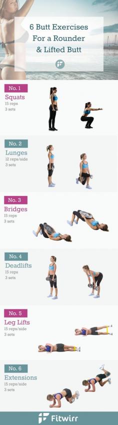 
                    
                        6 Simple butt exercises to a sculpted and lifted butt. #buttexercises #glutes #squats
                    
                