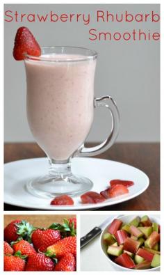 
                    
                        This strawberry rhubarb smoothie is such a delicious, healthy recipe! I love the combination of tart and sweet.
                    
                