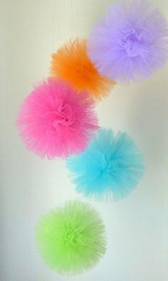 Tulle Balls this could be fun for a little girls room.