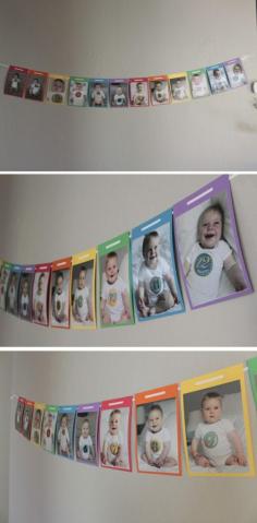 Photo banner- cute for a first birthday party, take all the pics from his 1-12mo shoots and make into a banner or for a grad's party