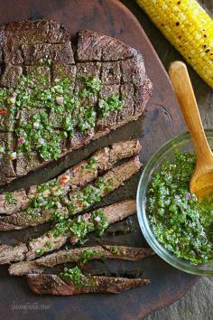 
                    
                        Grilled Flank Steak with Chimichurri – this is the BEST Chimichurri recipe ever!
                    
                