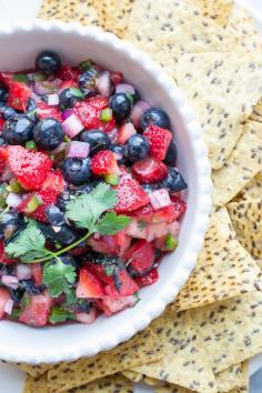 
                    
                        Berry Salsa - sweet and citrusy with a hint of spiciness. Perfect with crisp, salty tortilla chips. | Taste Love & Nourish on TasteLoveAndNouri...
                    
                